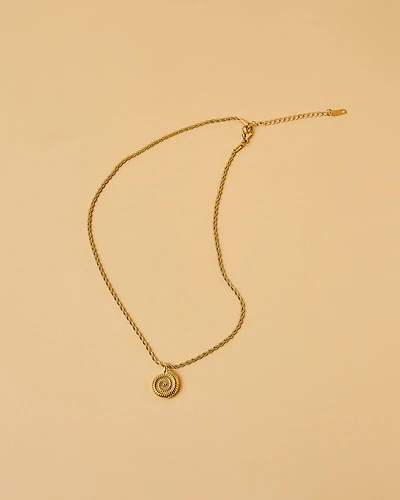 18K Plated Rope and Shell Necklace