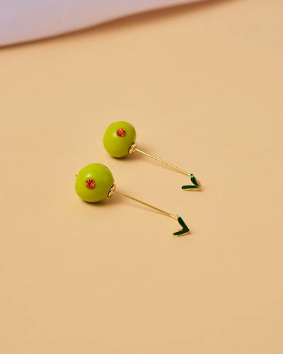 16K Plated Olive Earrings