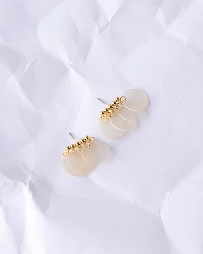 18K Plated Shell Discs Earrings