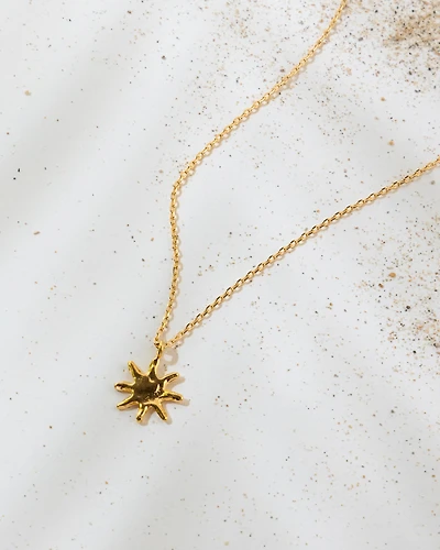 16K Plated Flat Sun Necklace