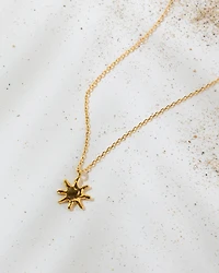 16K Plated Flat Sun Necklace