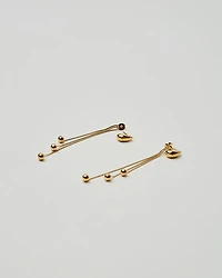 18K Plated Back Dangle Earrings