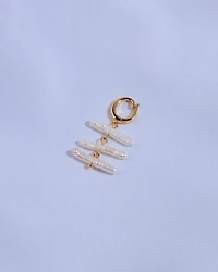18K Plated Tres Perlas Charm