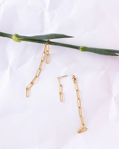 18K Plated Chain Earrings