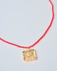 18K Plated Red Sun Necklace