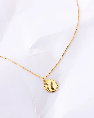 16K Plated Disc Necklace