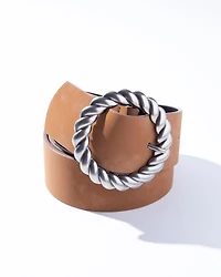 Twisty Buckle Leather Belt
