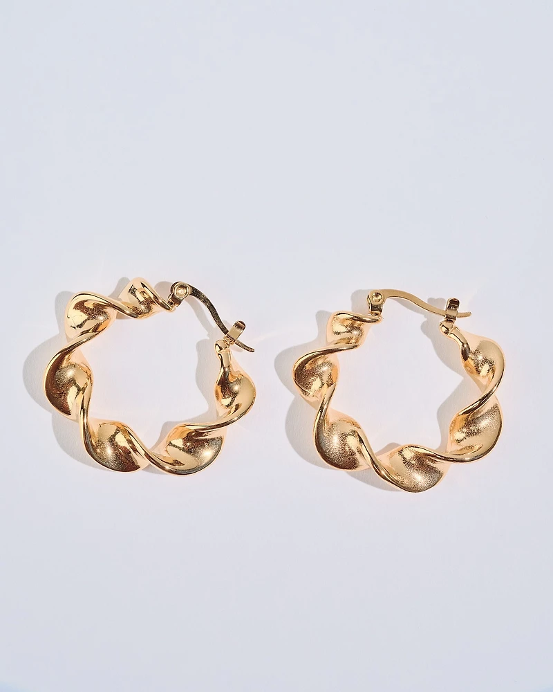 18K Plated Feel Hoops