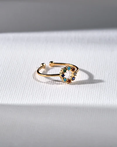 16K Plated Colored Circle Ring