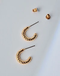 16K Plated Rope Mini Hoops