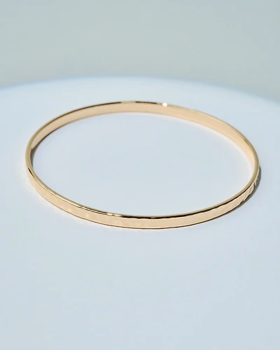 16K Plated Thin Hammered Bangle