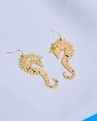 16K Plated Seahorse Earrings