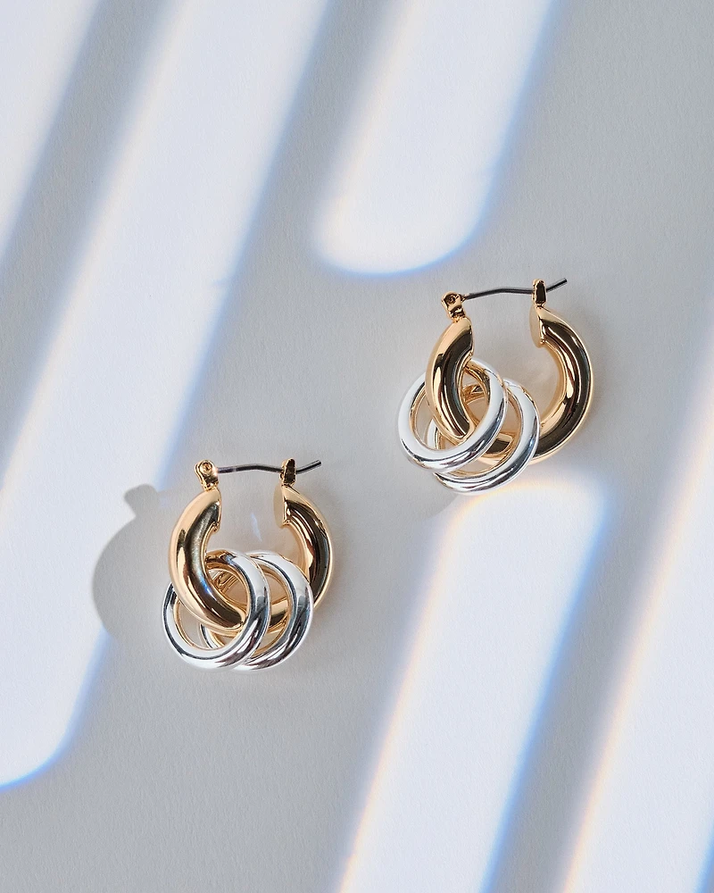 18K Plated Construct Hoop