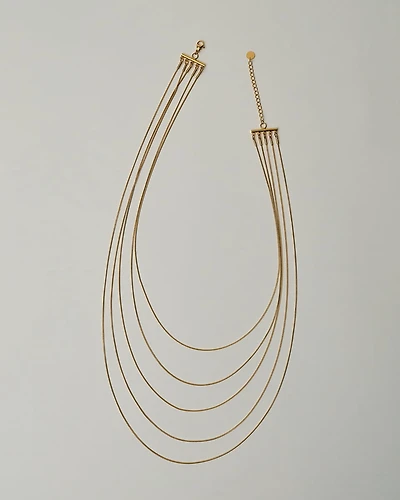 18K Plated 5 Strands Long Necklace