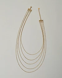 18K Plated 5 Strands Long Necklace