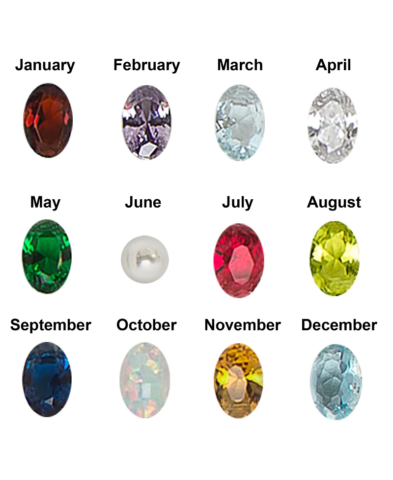 Simulated Gemstone and Cubic Zirconia Spinner Pendant 18" Birthstone Necklace in 14K Gold Plate