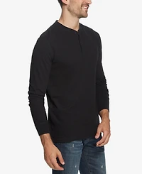Weatherproof Vintage Men's Long Sleeve Brushed Jersey Henley T-shirt