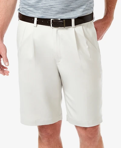Haggar Men's Cool 18 Pro Classic-Fit Stretch Pleated 9.5" Shorts