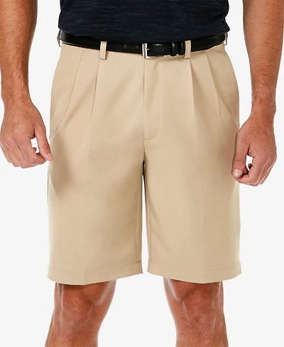 Haggar Men's Cool 18 Pro Classic-Fit Stretch Pleated 9.5" Shorts