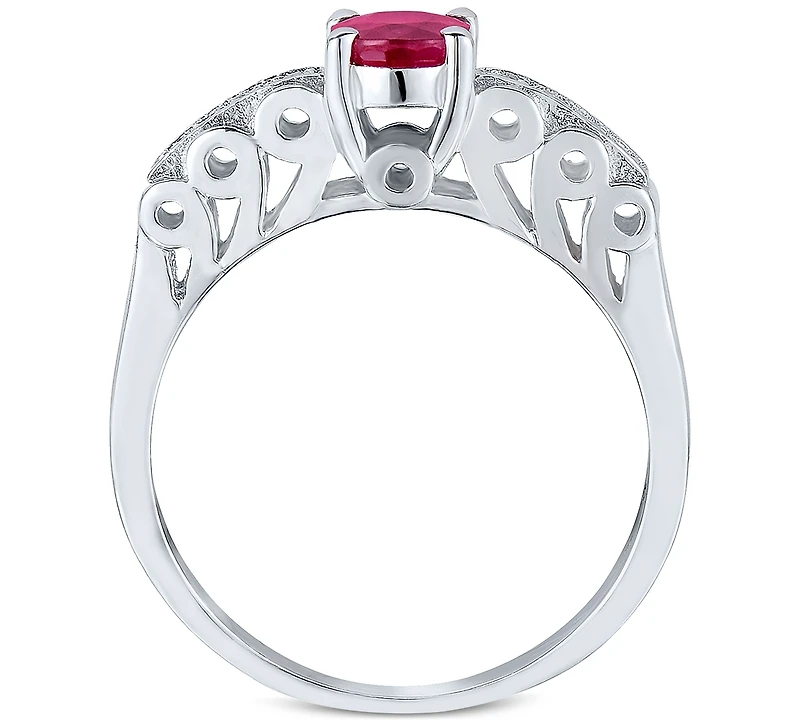 Ruby (9/10 ct. t.w.) & Diamond Accent Ring in Sterling Silver