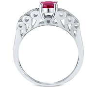 Ruby (9/10 ct. t.w.) & Diamond Accent Ring in Sterling Silver