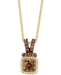 Le Vian Chocolatier Diamond Halo 18" Pendant Necklace (3/4 ct. t.w.) in 14k Gold