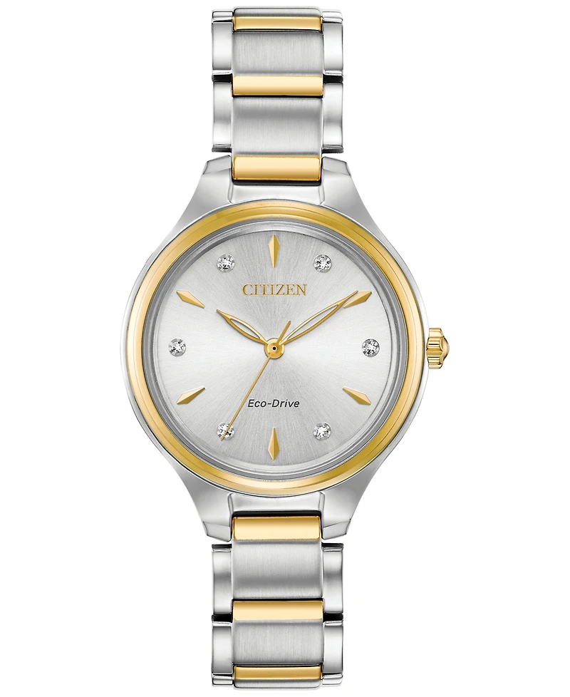 Citizen Eco-Drive Women's Corso Diamond-Accent Two-Tone Stainless Steel Bracelet Watch 29mm
