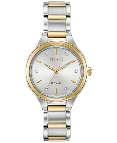 Citizen Eco-Drive Women's Corso Diamond-Accent Two-Tone Stainless Steel Bracelet Watch 29mm