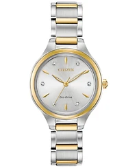 Citizen Eco-Drive Women's Corso Diamond-Accent Two-Tone Stainless Steel Bracelet Watch 29mm