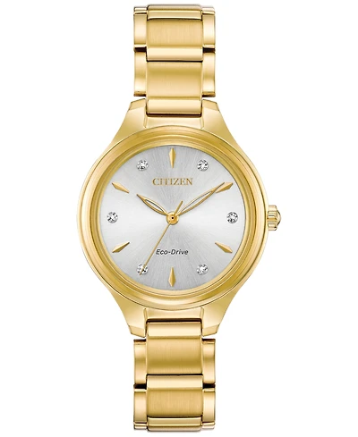 Citizen Eco-Drive Women's Corso Diamond-Accent Gold-Tone Stainless Steel Bracelet Watch 29mm