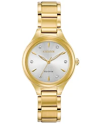 Citizen Eco-Drive Women's Corso Diamond-Accent Gold-Tone Stainless Steel Bracelet Watch 29mm