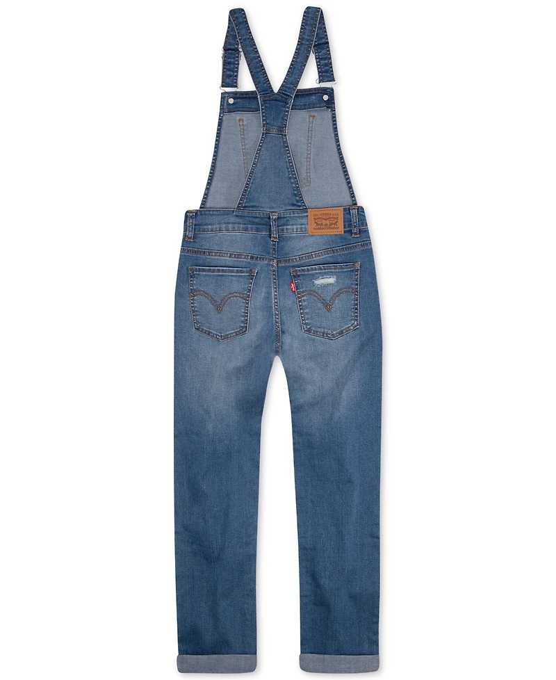 Levi's Big Girls Adjustable Waistband Girlfriend Denim Overalls