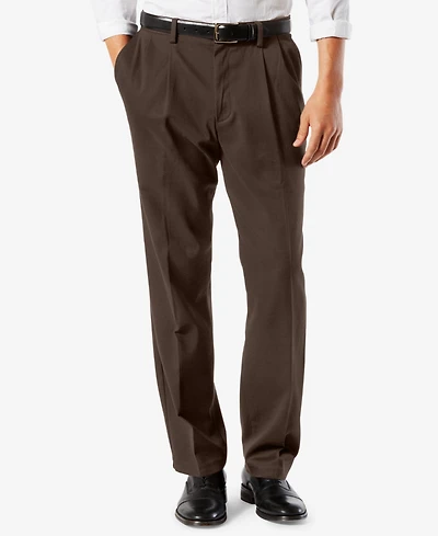 Dockers Men's Easy Classic Pleated Fit Khaki Stretch Pants