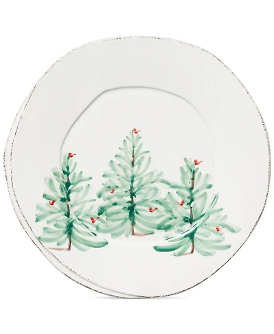 Vietri Lastra Christmas Tree Dinner Plate