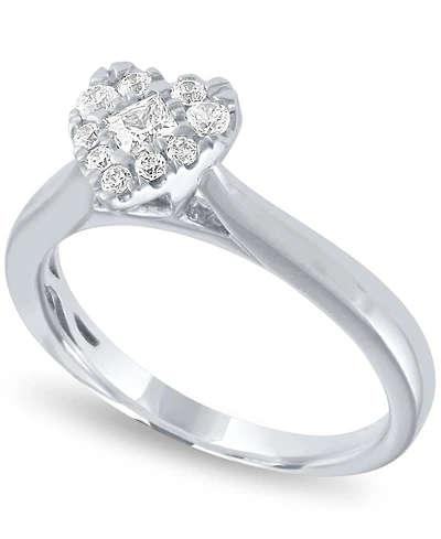 Diamond Heart Halo Ring (1/3 ct. t.w.) 14k White Gold