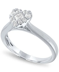 Diamond Heart Halo Ring (1/3 ct. t.w.) 14k White Gold