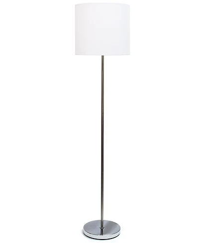 Simple Designs Brushed Nickel Drum Shade Floor Lamp