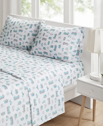 Intelligent Design Novelty Printed Microfiber 4-Pc. Sheet Set