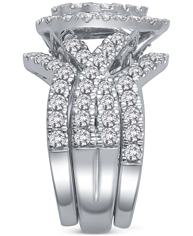 3-Pc. Diamond Pear Cluster Bridal Set (2 ct. t.w.) in 14k White Gold