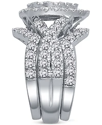 3-Pc. Diamond Pear Cluster Bridal Set (2 ct. t.w.) in 14k White Gold