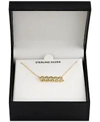 Gemstone 18" Pendant Necklace set in 18k Gold-Plated Sterling Silver
