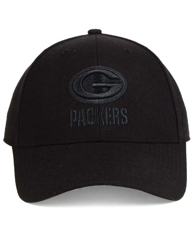 '47 Brand Green Bay Packers Black & Black Mvp Strapback Cap