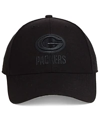 '47 Brand Green Bay Packers Black & Black Mvp Strapback Cap