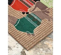 Liora Manne Front Porch Indoor/Outdoor Holiday Hounds Neutral 2'6" x 4' Area Rug
