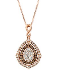 Le Vian Nude Diamonds & Chocolate Diamonds Fancy 18" Pendant Necklace (1-5/8 ct. t.w.) in 14k Rose, Yellow or White Gold