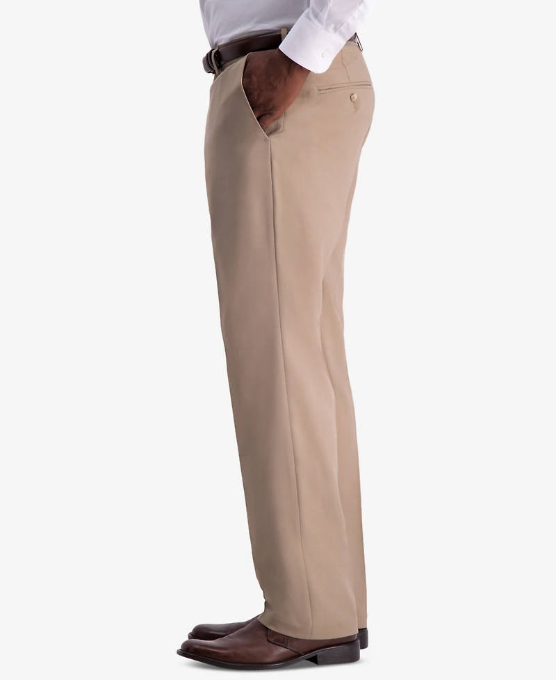 Haggar Men's Premium Comfort Stretch Classic-Fit Solid Flat Front Dress Pants