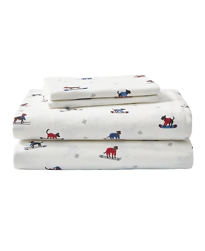 Eddie Bauer Printed Cotton Flannel 3-Pc. Sheet Set, Twin