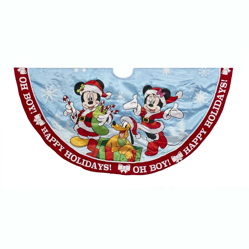 Kurt Adler 48" Mickey and Minnie Print Satin Tree Skirt
