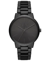 Men's Black Stainless Steel Bracelet Watch 42mm
