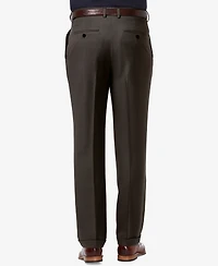 Haggar Men's Premium Comfort Stretch Classic-Fit Solid Pleated Dress Pants